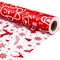 Reversible Christmas Wrapping Paper, Santa Gift Wrapping Paper Roll, Red White Reindeer and Snowflake Wrapping Paper for New Year, Holiday, Party, 17 Inch X 32.8 Feet
